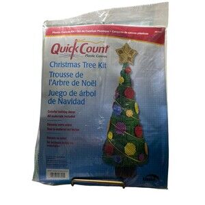 Quick Count Plastic Canvas Christmas Tree Kit Finished Size 5” x 5”